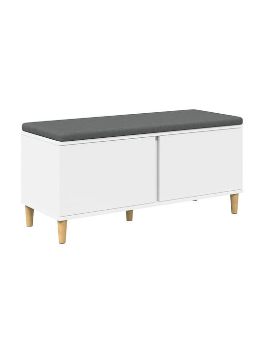 Mobilier de Intrare cu Bancă Alb 60x38x46cm