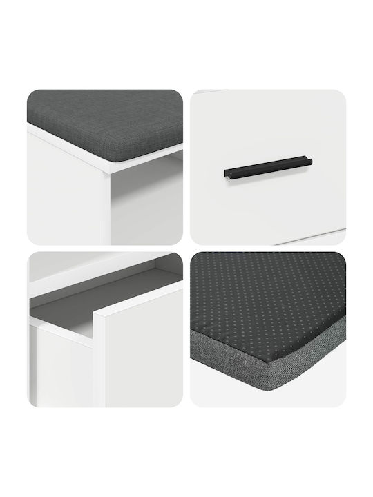 Mobilier de Intrare cu Bancă Alb 100x38x46cm