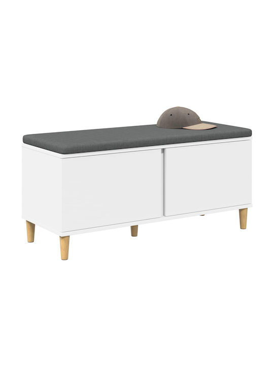 Mobilier de Intrare cu Bancă Alb 60x38x46cm