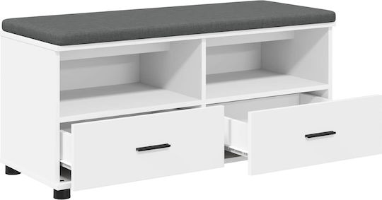 Мебел За Антре с Пейка Бял 100x38x46см