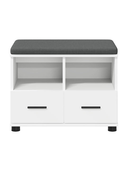 Mobilier de Intrare cu Bancă Alb 60x38x46cm