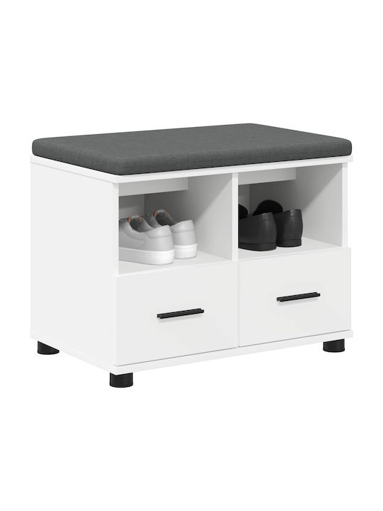 Mobilier de Intrare cu Bancă Alb 60x38x46cm