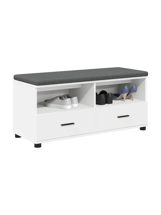 Mobilier de Intrare cu Bancă Alb 100x38x46cm