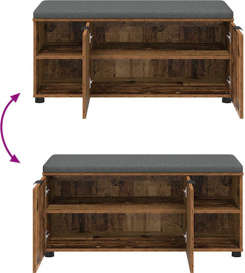 Eingangsmöbel mit Bank Old Wood 100x38x46cm