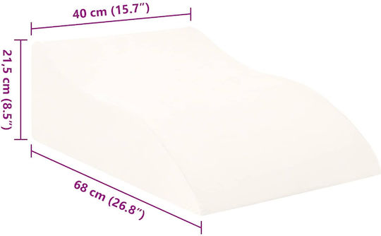 vidaXL Μαξιλάρι Σφήνα 68x40x18cm σε Λευκό χρώμα 42020186