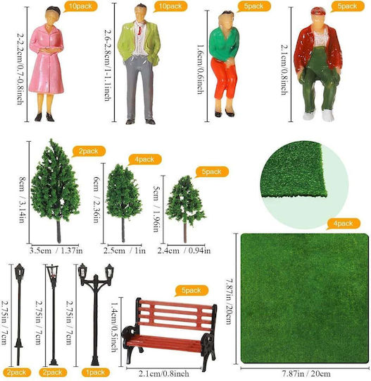 Model Trees Figures Plastic Set 55 Pieces