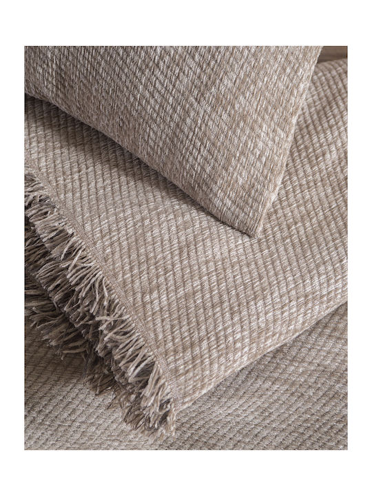 Rythmos Charlie Zweisitzer-Sofa Überwurf Chenille 180x240cm Grau