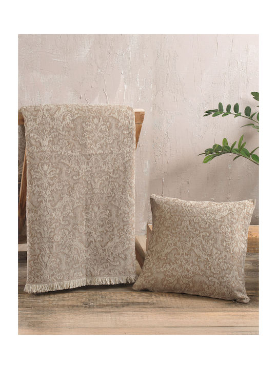 Rythmos Bianco Ριχτάρι Τετραθέσιου Καναπέ Chenille 180x330εκ. Λευκό
