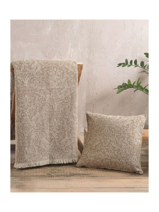 Rythmos Bianco Ριχτάρι Διθέσιου Καναπέ Δύο 'Οψεων Chenille 180x240εκ. Μπεζ 117-192-3041