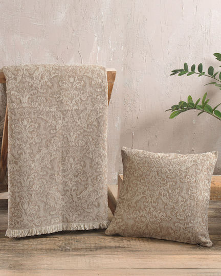 Rythmos Bianco Sofa Throw 2 Seater 2 Sides Chenille 180x240cm Beige
