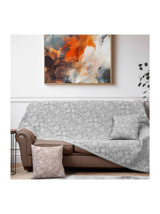 Madi Rosvel Dreisitzer-Sofa Wurf 170x300cm Grau