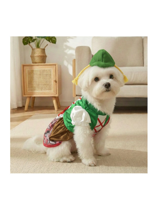 Bonnie XL Dog Costume Dirndl Green Brown Hat