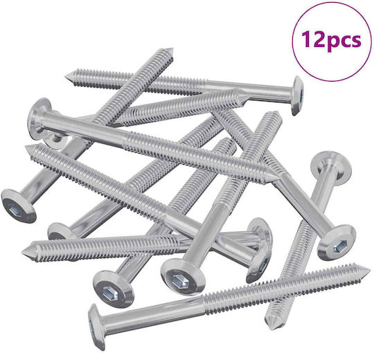 vidaXL Screw Hexagon Metallic with Length 6mm 12pcs