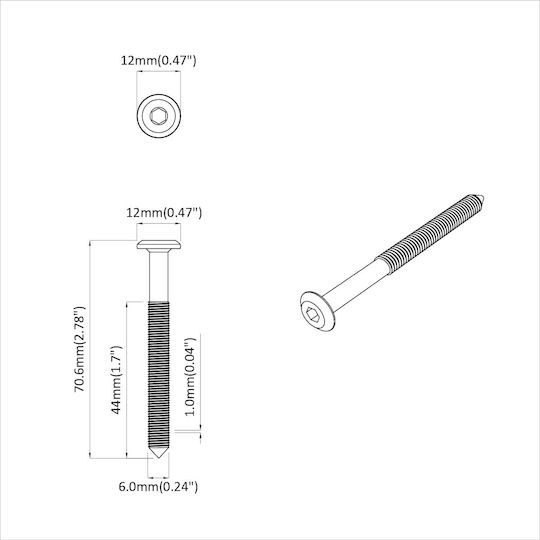 vidaXL Βίδα Εξάγωνη Μεταλλική με Μήκος 6mm 1400τμχ 18kg