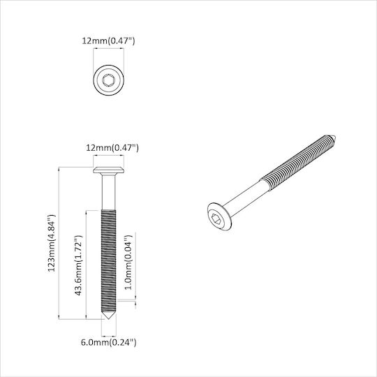 vidaXL Βίδα Εξάγωνη Μεταλλική με Μήκος 6mm 800τμχ 18kg