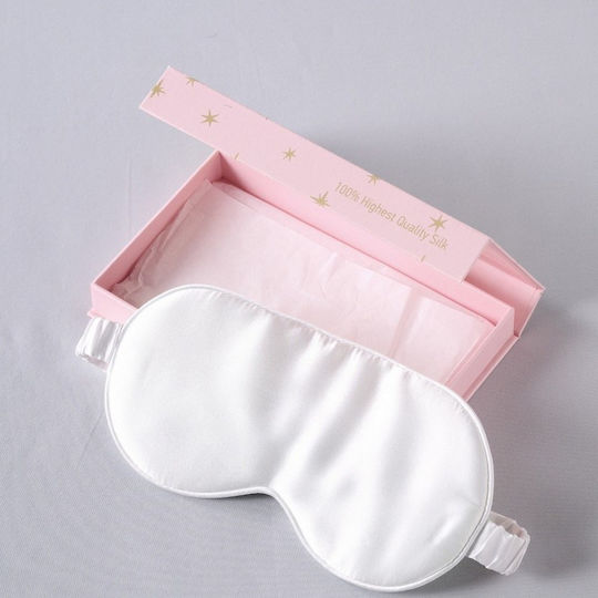 Kentia Stylish Silk Silk Sleep Mask 20x9cm White
