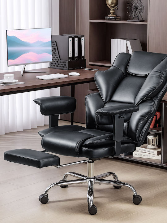 HomCom HomCom Bürostuhl Mit Einstellbaren Armen Schwarz Pu Leder