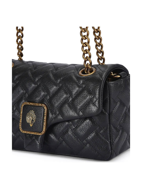 Leder Damentasche Schultertasche Schwarz