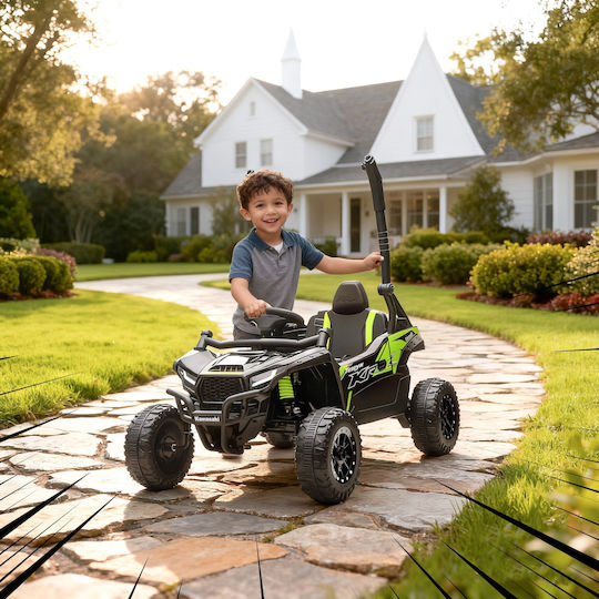 Kawasaki Buggy Cu Un Loc Cu Telecomandă Licențiat 12 Volți Negru