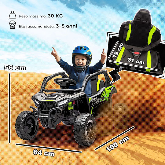 Kawasaki Buggy Cu Un Loc Cu Telecomandă Licențiat 12 Volți Negru