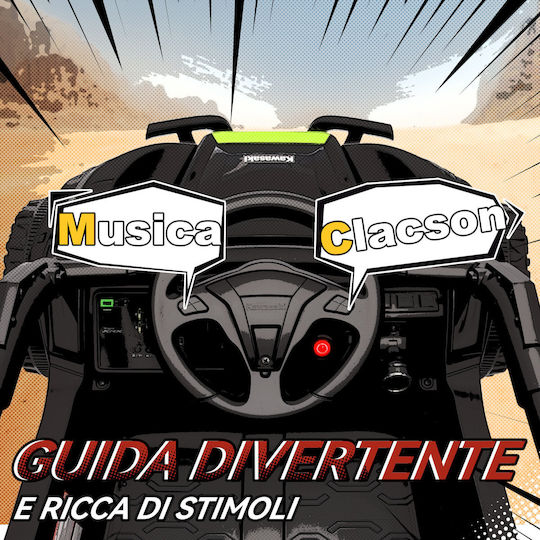 Kawasaki Buggy Cu Un Loc Cu Telecomandă Licențiat 12 Volți Negru