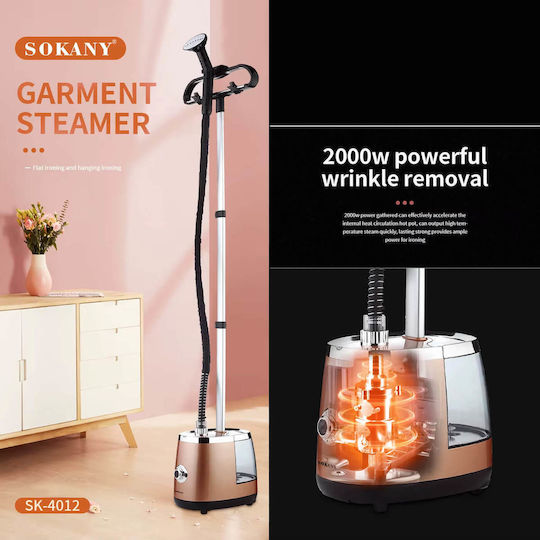Sokany Garment Steamer Floor 2000W with Tank 3.5lt Pink