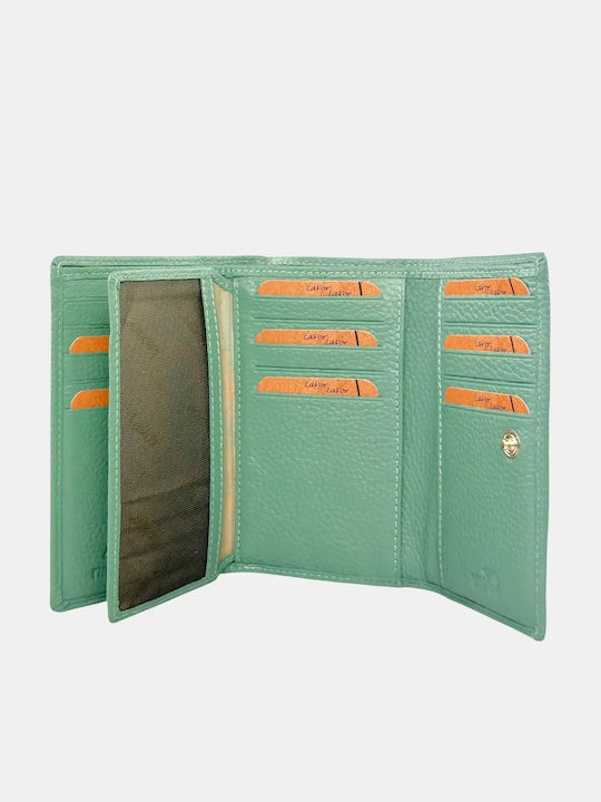 Large Leather Women's Wallet Classic with RFID Light Blue