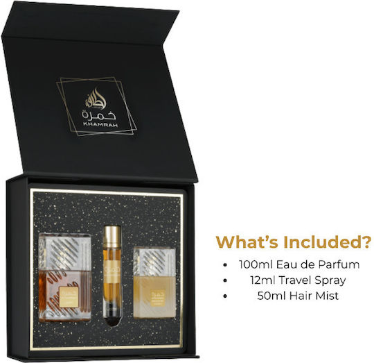 Lattafa Khamrah Σετ με Eau de Parfum 3τμχ