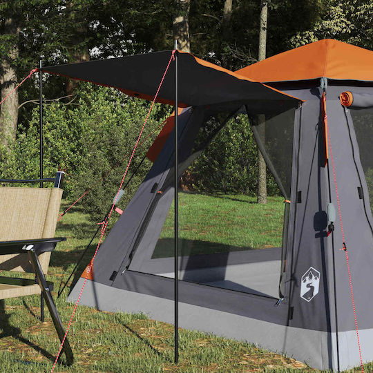 vidaXL Summer Camping Tent Grey with Double Cloth for 3 People 205x205x143cm
