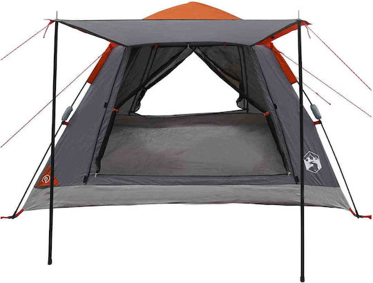 vidaXL Summer Camping Tent Grey with Double Cloth for 3 People 205x205x143cm