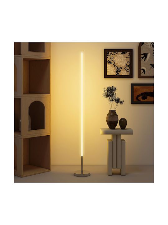 HomCom LED Φωτιστικό Δαπέδου Υ150εκ. Ασημί HomCom LED Φωτιστικό Δαπέδου Υ150εκ. Ασημί
