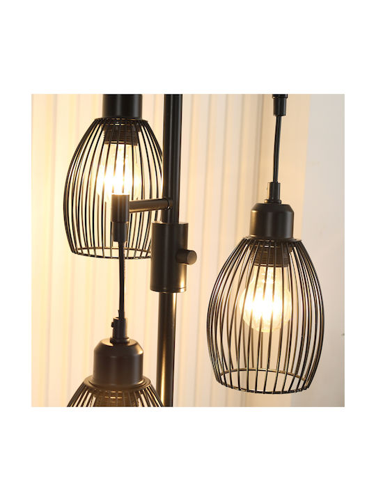 HomCom Floor Lamp H170.5xW30cm. with Socket for Bulb E27 Black