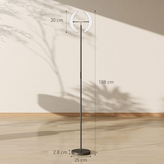 HomCom LED Stehleuchte mit Warmweißem Licht 3100lm Schwarz