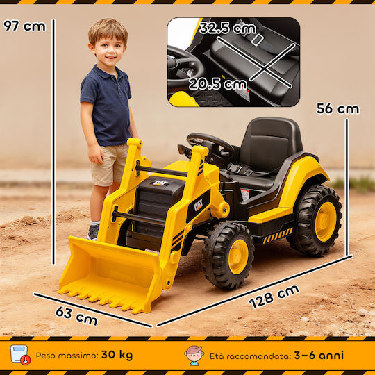Παιδική Μπουλντόζα Caterpillar Ηλεκτροκίνητη 12 Volt Κίτρινη για 3+ Ετών