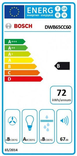 Bosch Απορροφητήρας Καμινάδα 60cm Μαύρος με Wi-Fi
