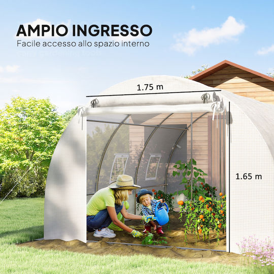Outsunny 84H-540V00WT Θερμοκήπιο Τούνελ 3.96x3x2m