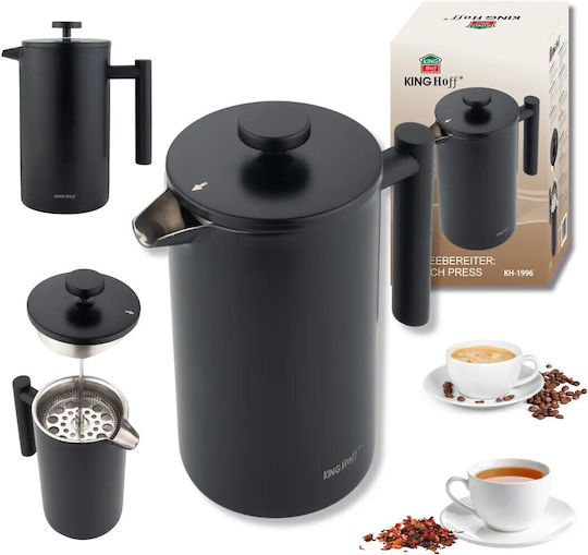 KING Hoff Manual Filter Coffee Maker Stainless Steel Black 1lt