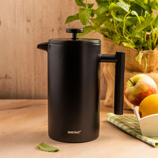 KING Hoff Manual Filter Coffee Maker Stainless Steel Black 1lt