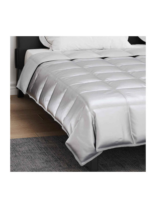 vidaXL Duvet Cover Queen 220x260 Silver
