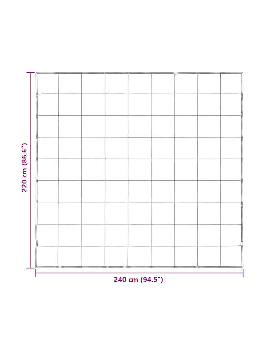 vidaXL Παπλωματοθήκη Υπέρδιπλη 220x240 Ασημί