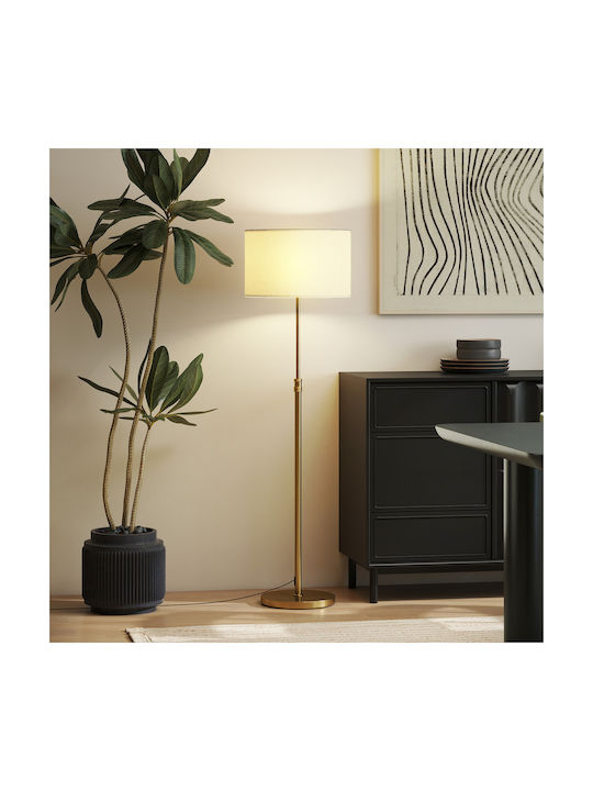 HomCom LED Floor Lamp H133xW40cm. with Adjustable White Light 800lm Gold