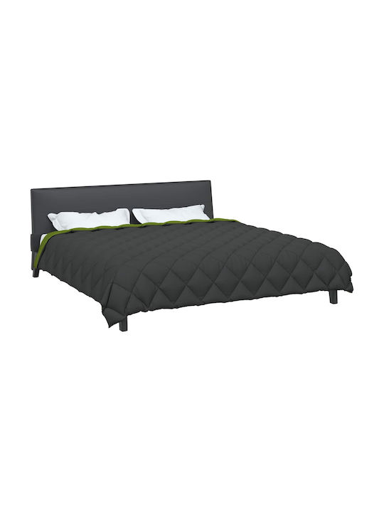 vidaXL Duvet Cover Queen 220x200 Green, Anthracite