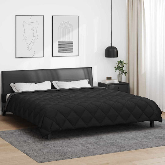 vidaXL Duvet Cover Queen 220x240 Black, Anthracite