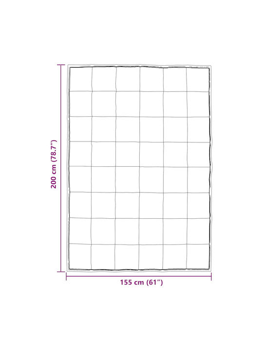 vidaXL Παπλωματοθήκη Διπλή 200x155 Ασημί