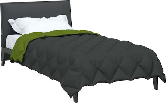 vidaXL Duvet Cover Queen 220x155 Green, Anthracite