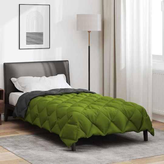 vidaXL Duvet Cover Single 140x220 Green Charcoal