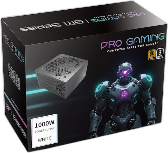 ProGaming 1000W Бял Компютърно захранване Пълен модул 80 Plus Gold (PGPSU1000W1)