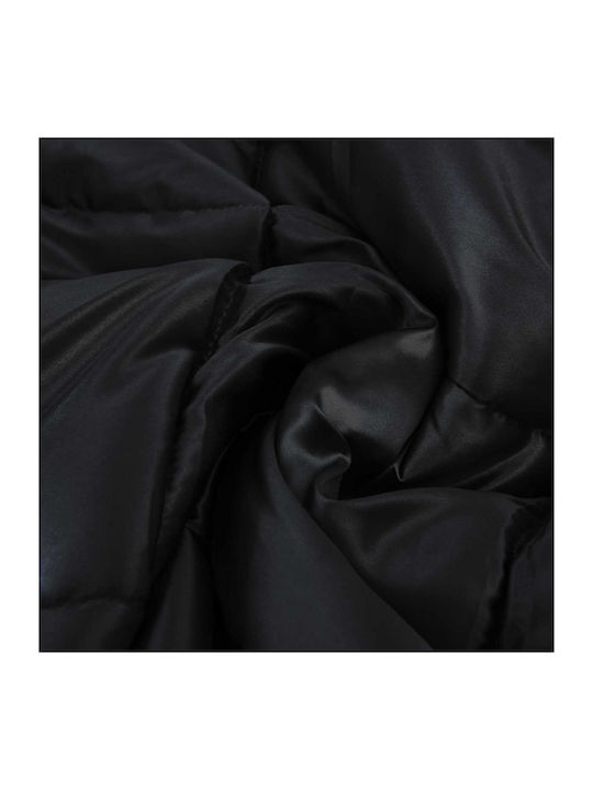 vidaXL Κουβέρτα Μονή 155x220εκ. Μαύρο