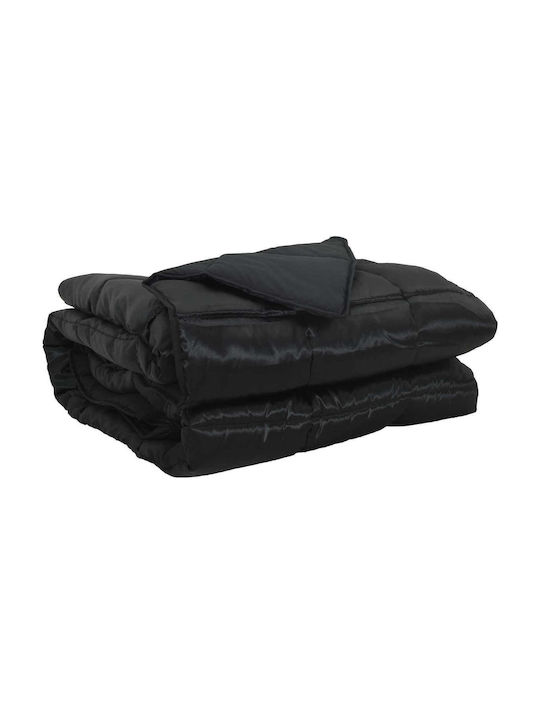 vidaXL Κουβέρτα Μονή 155x220εκ. Μαύρο