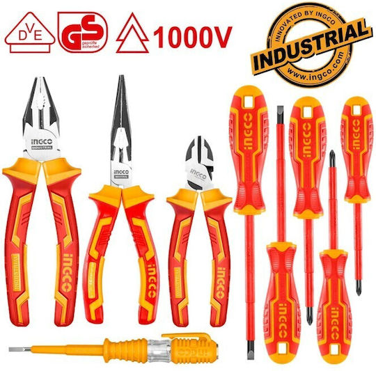Ingco Caseta cu 9 Set de scule de electrician